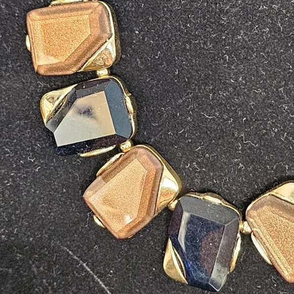 FINAL SALE - Vintage Charming Charlie Statement Necklace - Black and Brown - Picture 5 of 8